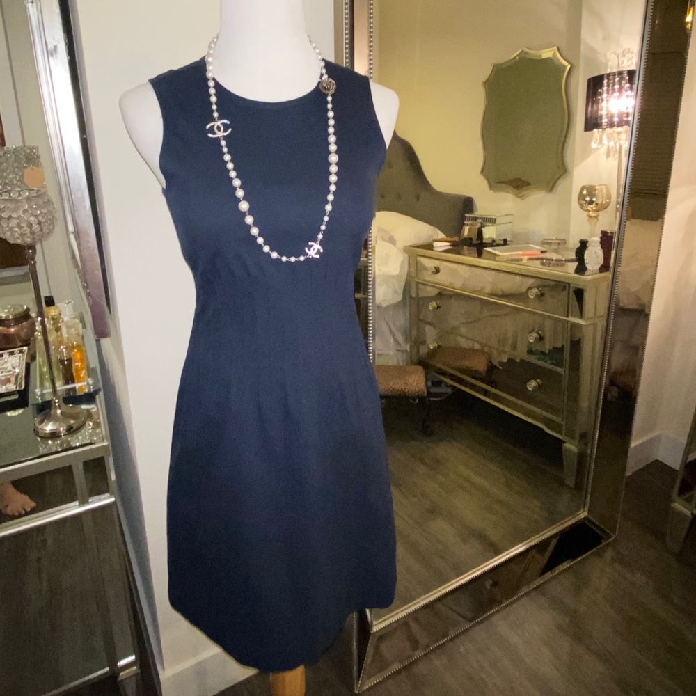 Theory Navy Sleeveless Sheath Dress 6